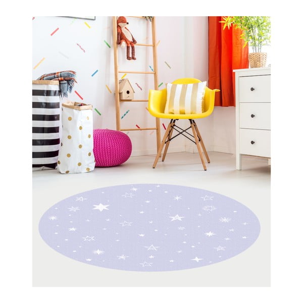 Modrý dětský koberec Floorart Stars, ⌀ 150 cm