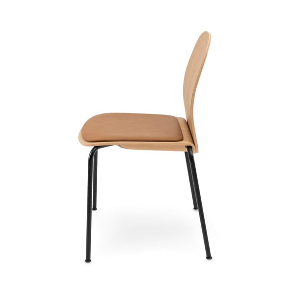 Трапезни столове в комплект за подреждане 2 бр. от декор от дъб  в цвят кафяв коняк/в естествен цвят Book – Gazzda-image-3