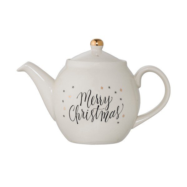 Чайник от бял фаянс , 1,2 л Noel - Bloomingville