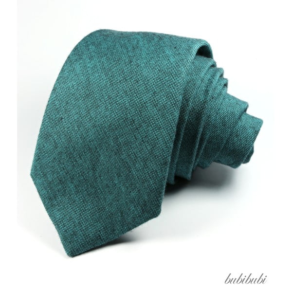 Zelená kravata chambray