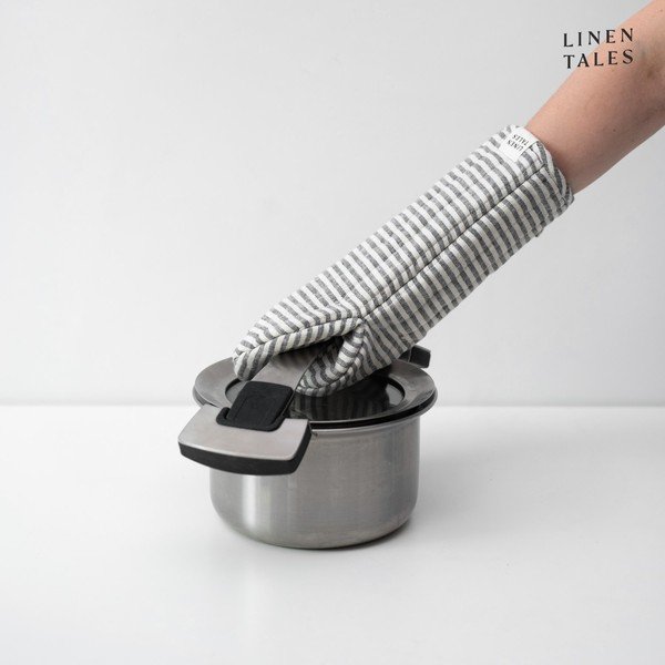 Ленена ръкавица за фурна Thin Black Stripes – Linen Tales-image-1
