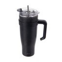 Черна термочаша със сламка 1,2 l Termo – Orion