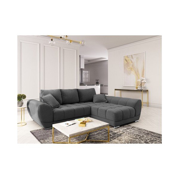 Тъмно сив разтегателен диван Cloudlet, десен ъгъл - Windsor & Co Sofas-image-3