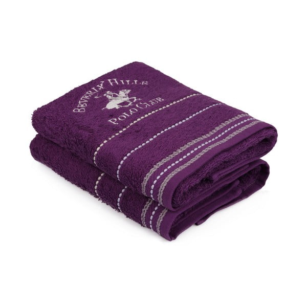 Комплект от 2 лилави кърпи за ръце Polo Club, 50 x 90 cm - Beverly Hills Polo Club