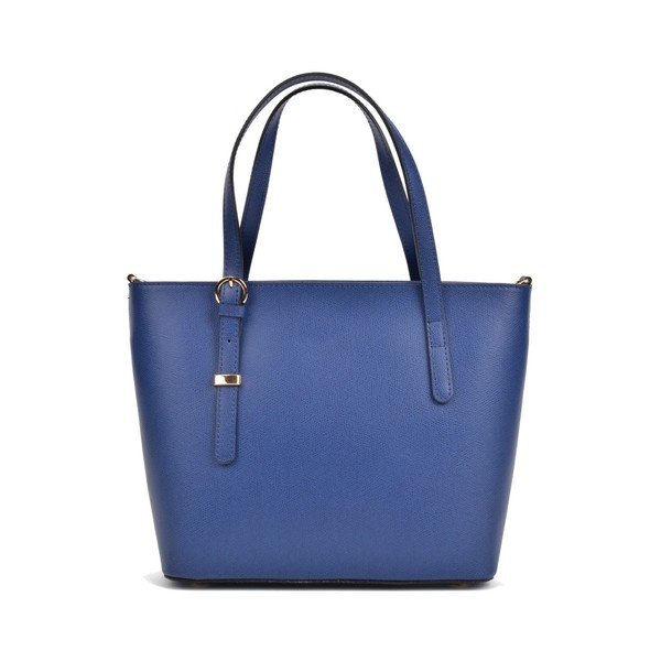 Синя кожена чанта Francesca - Mangotti Bags-image-1