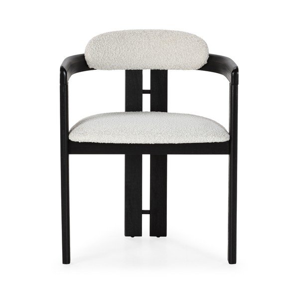 Бели/черни тапицирани трапезни столове в комплект с подлакътници 2 бр. Eiden – MOME-image-2