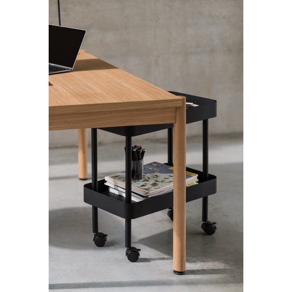 Черен метален подвижен стелаж 60x62x30 cm Nolle – noo.ma-image-4