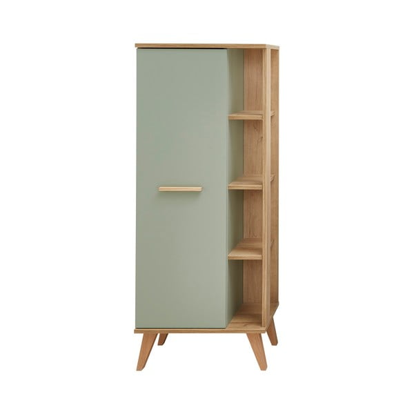 Зелен висок шкаф за баня в дъб 51x128 cm Set 963 - Pelipal