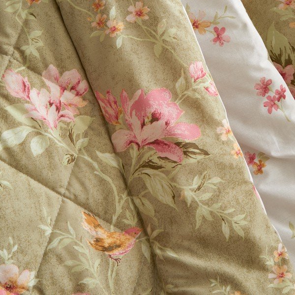 Зелено капитонирано покривало за легло 200x200 cm Penelope Floral – Catherine Lansfield-image-3