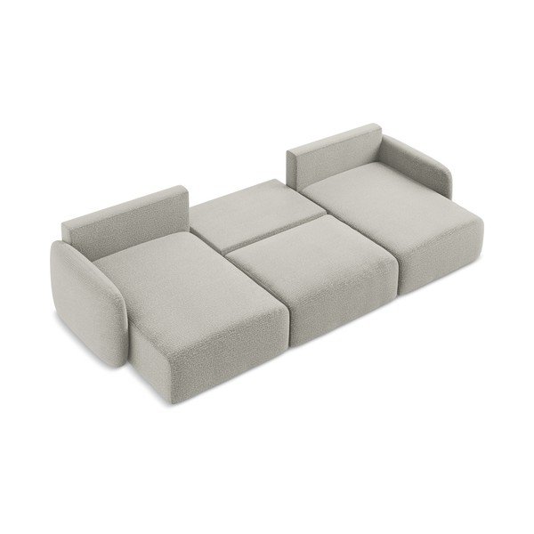 Светлосив разтегателен ъглов диван с място за съхранение Kalena – Makamii-image-4