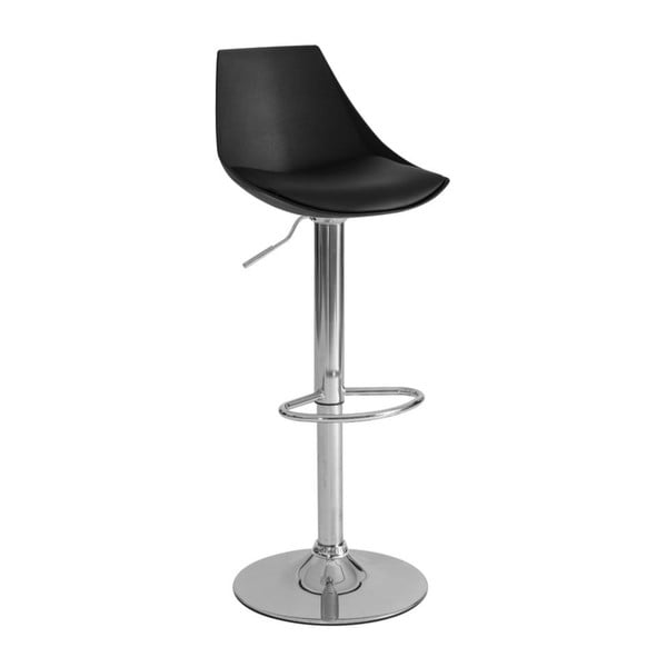 Черни бар столове в комплект от 2 бр. с регулируема височина от имитация на кожа (височина на седалката 56,5 cm) – Casa Selección