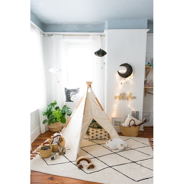 Кремав ръчно изработен памучен килим подходящ за пране 140x200 cm Bereber Beige – Lorena Canals-image-1