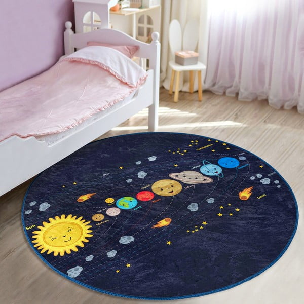 Тъмносин детски килим ø 100 cm Comfort – Mila Home-image-3