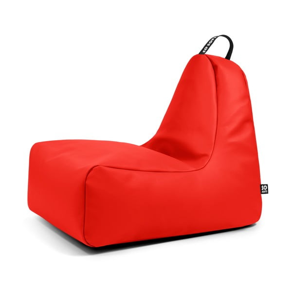 Червен  пуф от изкуствена кожа Chill XL – So Soft?