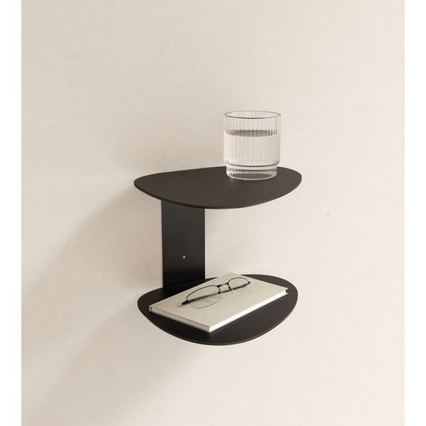 Черен стоманен стенен рафт 29 cm Curve Bull – LIND DNA-image-1