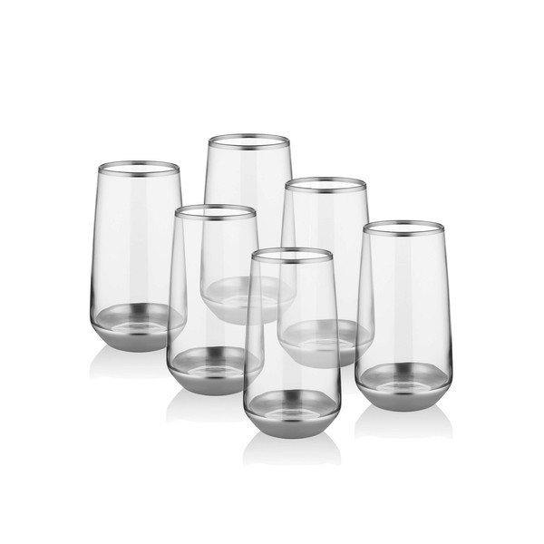 Комплект от 6 чаши Silver, 380 ml Glam - Mia-image-1