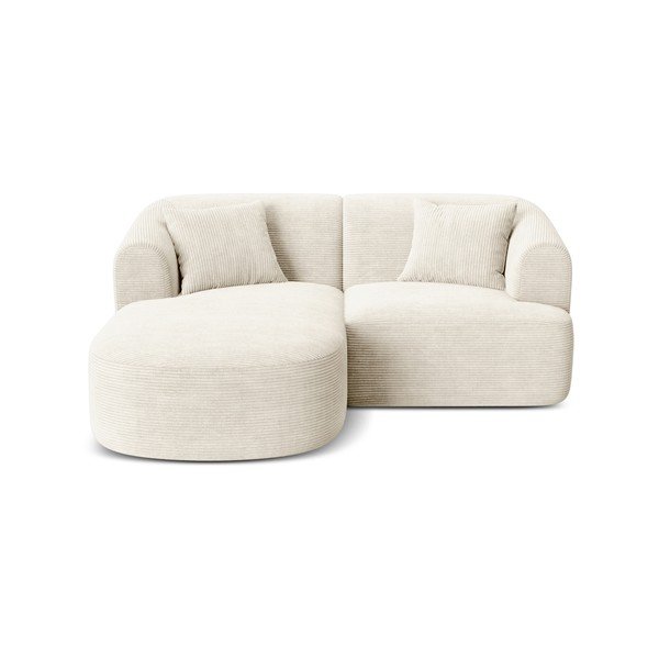 Бежов ъглов диван от рипсено кадифе (ляв ъгъл) Campi – Cosmopolitan Design