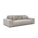 Светлосив разтегателен диван с място за съхранение от рипсено кадифе 260 cm Justin  – Ropez