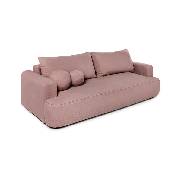 Светлорозов разтегателен диван от букле 247 cm Quinoa – Bonami Selection-image-2