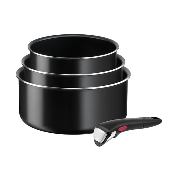 Комплект алуминиеви съдове за готвене 4 бр. Ingenio Easy Cook & Clean Black - Tefal