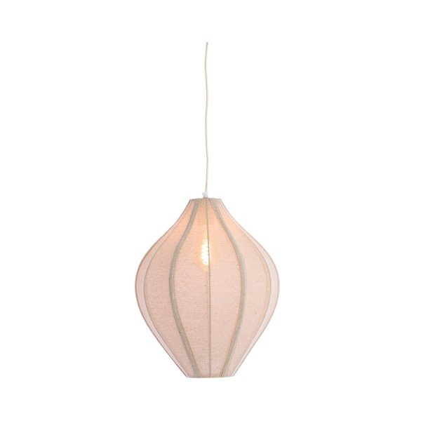 Висящо осветително тяло в естествен цвят с текстилен абажур Pasto – Light & Living-image-1