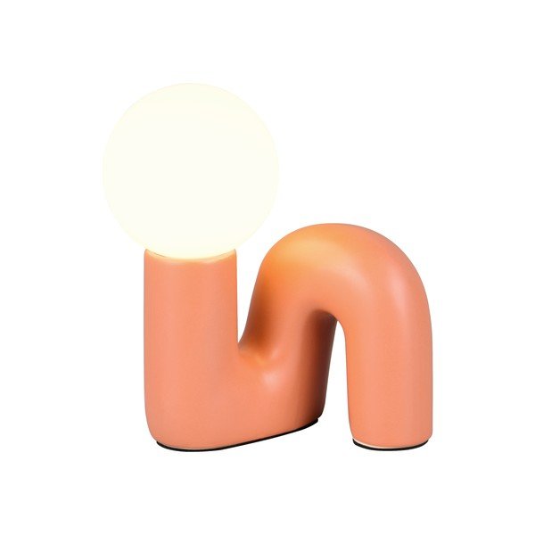 Оранжева керамична настолна лампа (височина 21,5 cm) Quinn – Reality-image-2