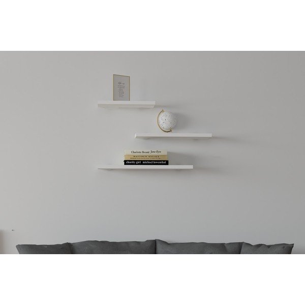 Бял рафт в комплект от 3 бр. Leila - Kalune Design-image-4