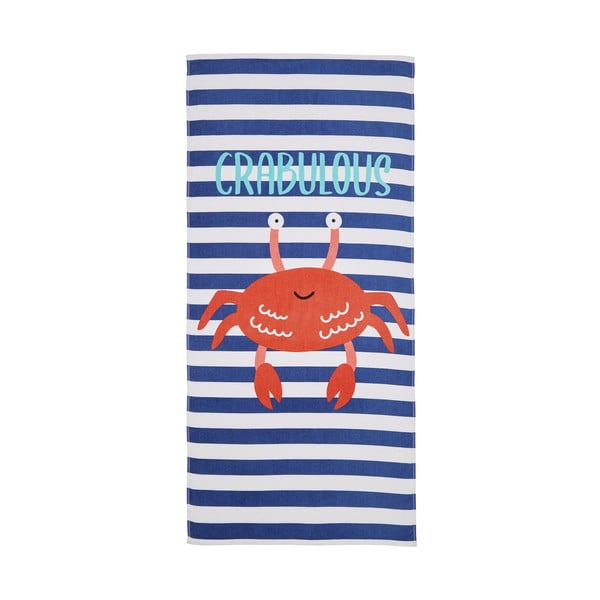 Синя плажна кърпа 160x76 cm Crabulous - Catherine Lansfield