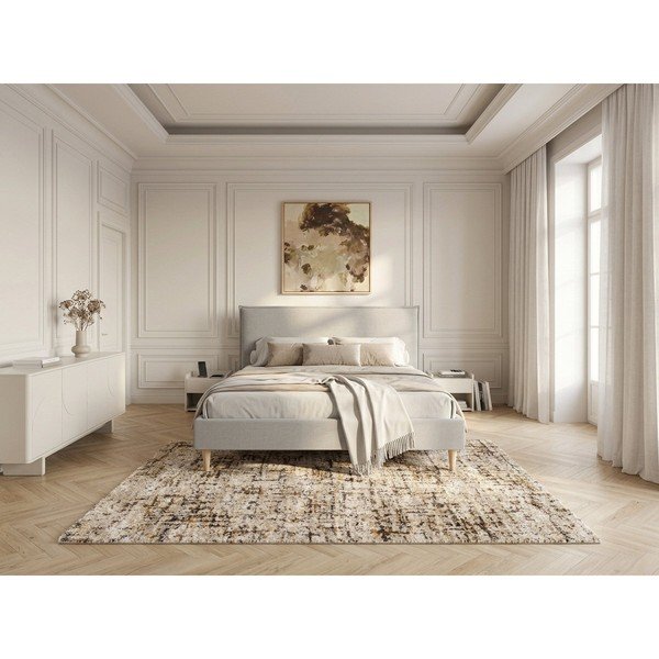 Светлосиво тапицирано двойно легло с решетка 160x200 cm Sary - Bobochic Paris-image-3