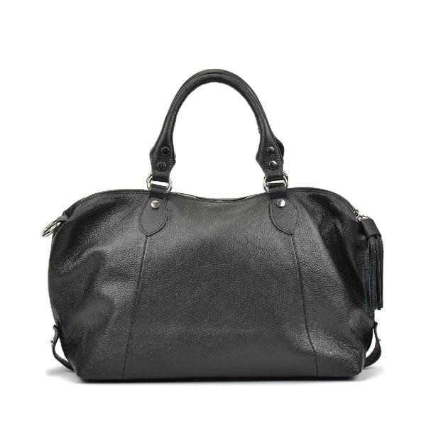 Черна кожена чанта Theresa - Mangotti Bags