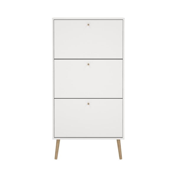 Бял шкаф за обувки с панти Bodo - Tvilum-image-2