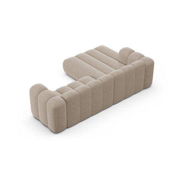 Бежов шенилов ъглов диван (ляв ъгъл) Lupine – Micadoni -image-3