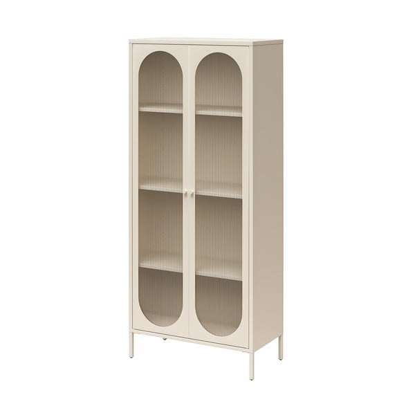 Кремава метална витрина 80x186x40 cm Luna – Støraa-image-4