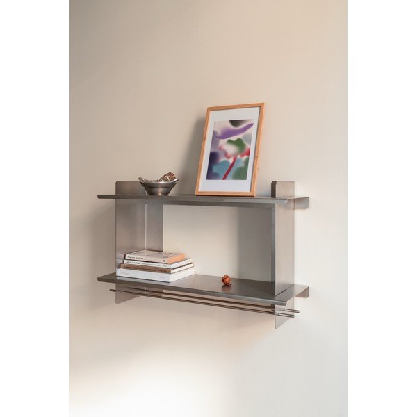 На няколко нива метален стенен рафт в сребрист цвят 70 cm Tivo – noo.ma-image-1