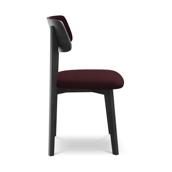 Бордо трапезен стол от масивна дървесина Niu – Makamii-image-2