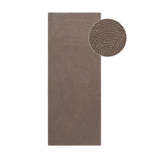 Ръчно изработена вълнена пътека кафяво-сива 80x300 cm Eleni Taupe – Hanse Home