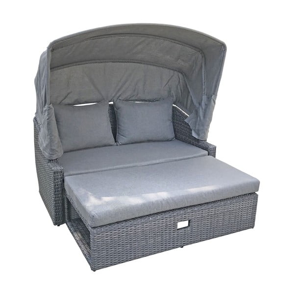 Сив градински диван от изкуствен ратан Monte Carlo – Garden Pleasure-image-1