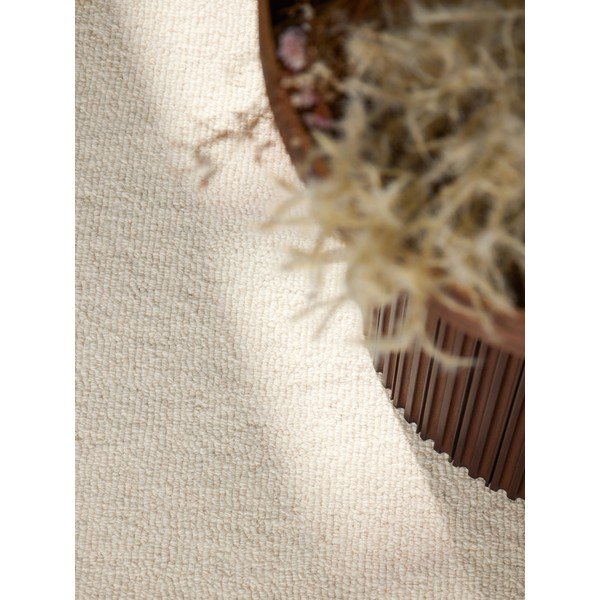 Кремав ръчно изработен вълнен кръгъл килим ø 160 cm Puristic Knots – Elle Decoration-image-3