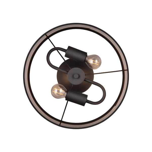 Черно-кафяво таванно осветително тяло ø 30 cm Davos - Reality-image-2
