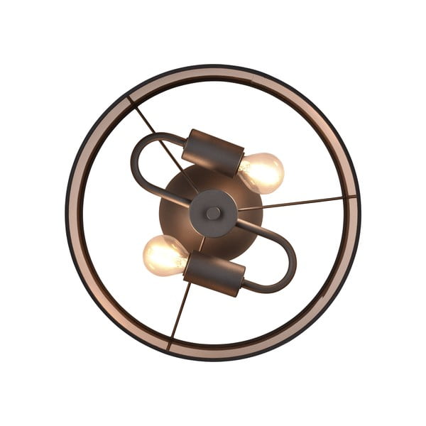 Черно-кафяво таванно осветително тяло ø 30 cm Davos - Reality-image-3