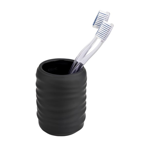 Черна керамична чаша за четки за зъби Illana – Wenko-image-1
