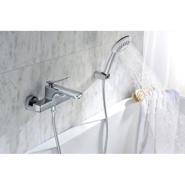 Месингов държач за душ слушалка в лъскаво сребристо Jumper – Sapho-image-1