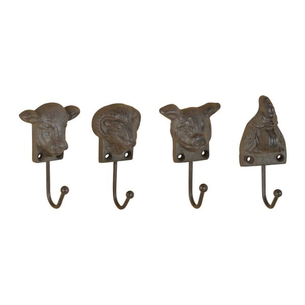 Комплект от 4 чугунени куки за стена във формата на животни - Esschert Design