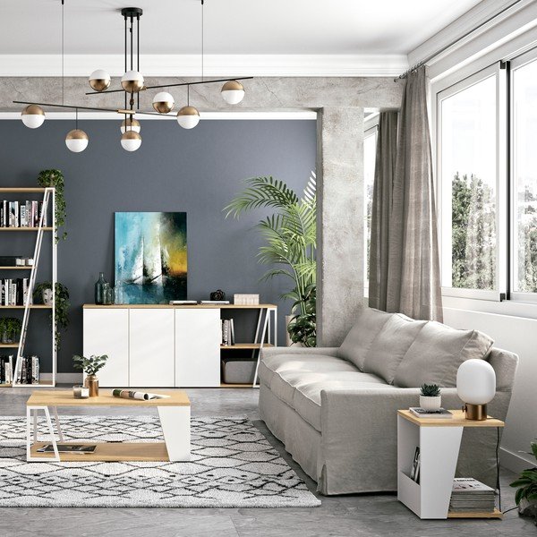 Масичка за кафе с дъбов плот 40x40 cm Albi - TemaHome-image-1