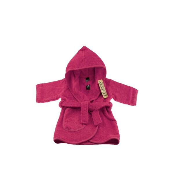 Тъмнорозов памучен бебешки халат размер 0-12 месеца - Tiseco Home Studio