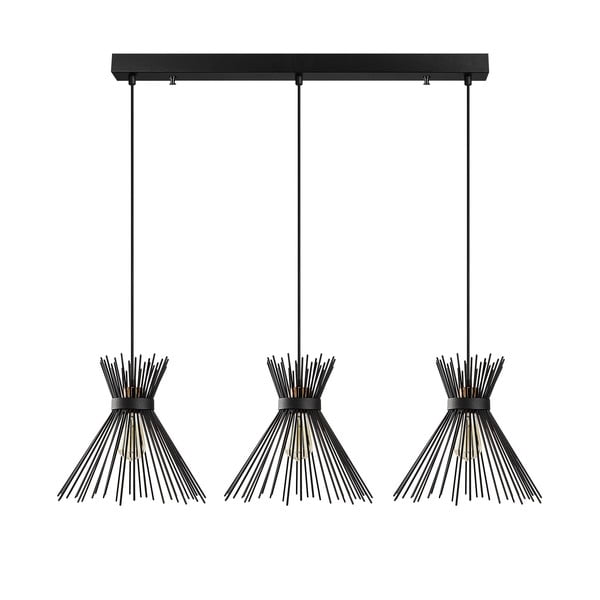 Черна висяща лампа за 3 крушки Kirpi - Opviq lights