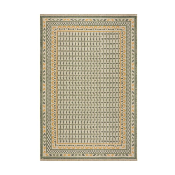 Зелен килим със смес от юта 160x230 cm Mara Jute Border – Flair Rugs