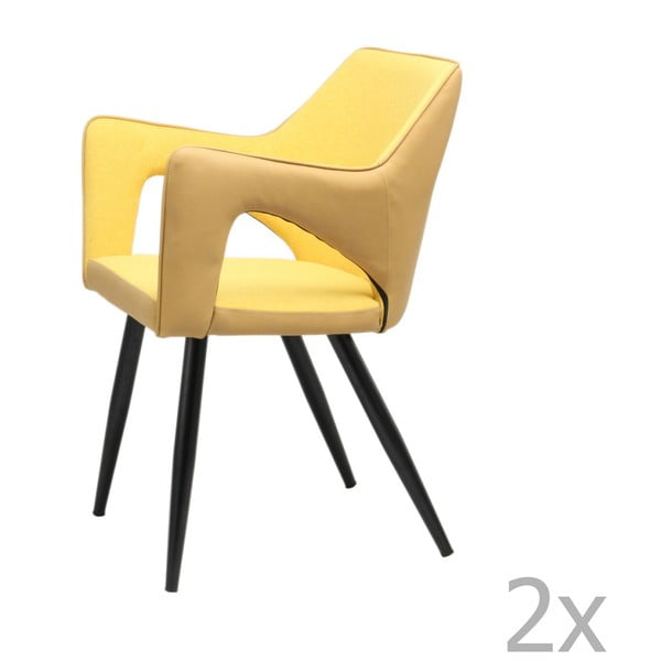 Жълт трапезен стол Sina - 360 Living