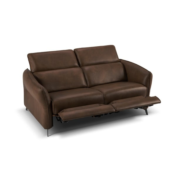 Тъмнокафяв кожен диван 103 cm Hubble - Windsor & Co Sofas-image-4
