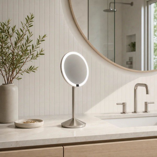 Козметично огледало със светлина/увеличително (увеличение 10x) ø 12 cm – simplehuman-image-1